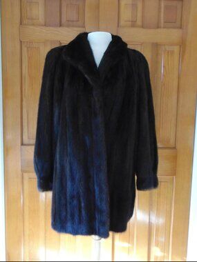 Vintage Black Mink Fur Opera Coat - Ballerina Cuff
